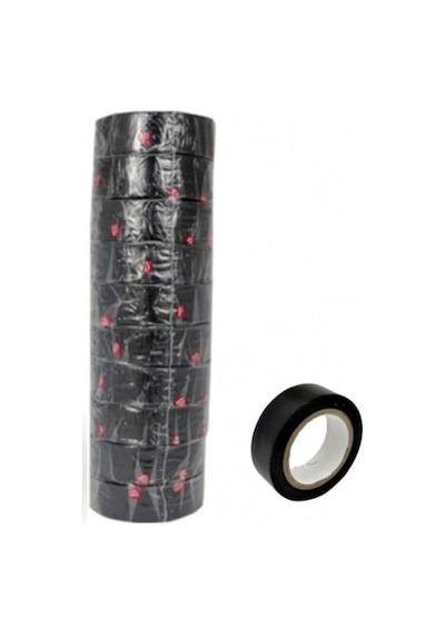 İzole Elektrik Bandı Siyah Pvc Bant 18Mm 10 Adet