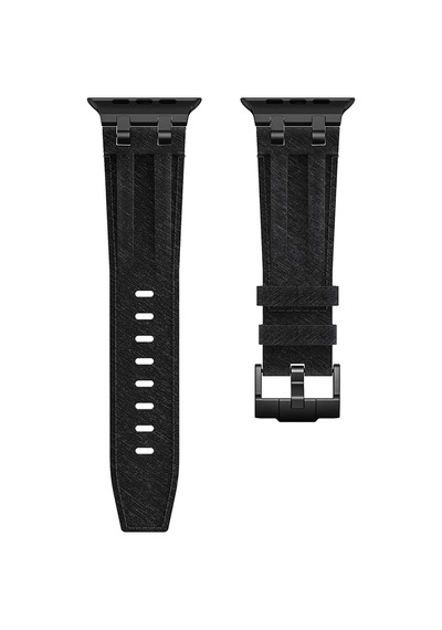 Apple Watch 7 45mm Uyumlu Kordon Kot Kumaş Tasarımlı Krd-153 Siyah