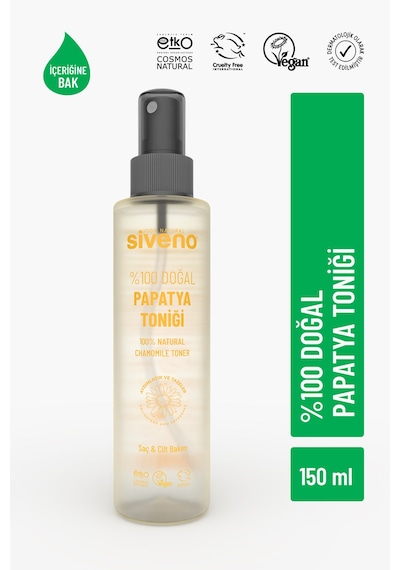 Siveno %100 Doğal Papatya Suyu Aydınlatma Etkili Arındırıcı Rahatlatığı Saç Ve Cilt Toniği 150 Ml