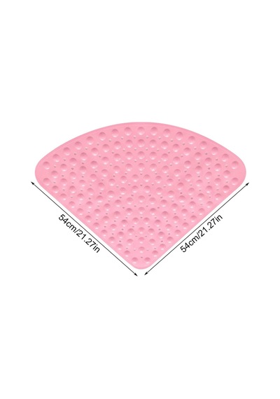 Mainshop Köşe Banyo Duş Paspası Ve Duşakabin Paspasları Tahliye Delikli 54x54 Cm M-163 Pembe