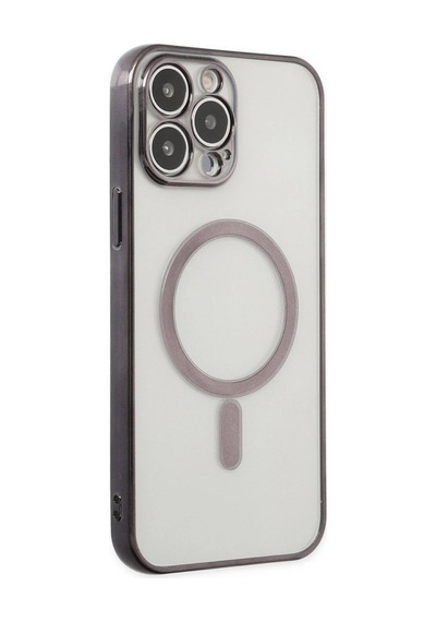 Apple iPhone Uyumlu 14 Pro Kılıf Magneticsafe Lazer Silikon - Siyah Diğer