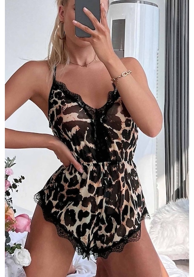 Merry See Leopar Tulum Gecelik Pijama 001