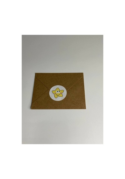 Sarı Gülen Yıldız Etiketi Yuvarlak Mat Çıkartma Minik Yıldız Round Sticker 3 Cm 95 Adet Çok Renkli