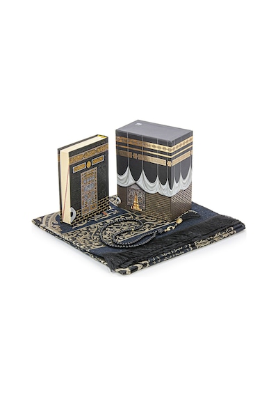 Kabe Konsept Kutulu Damat Gelin Bohçasına Uygun Kuranı Kerim Çeyizlik Seccade Seti