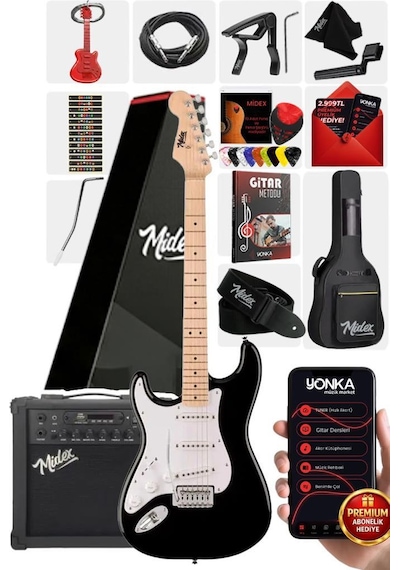 Midex Rph-31wb-25amp Solak Elektro Gitar 25w Amfili Full Set
