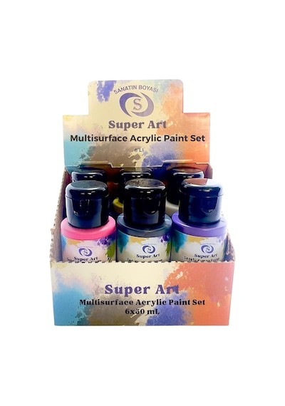 Superart Akrilik Multisurface Boya Seti 6'lı 6x50 Ml