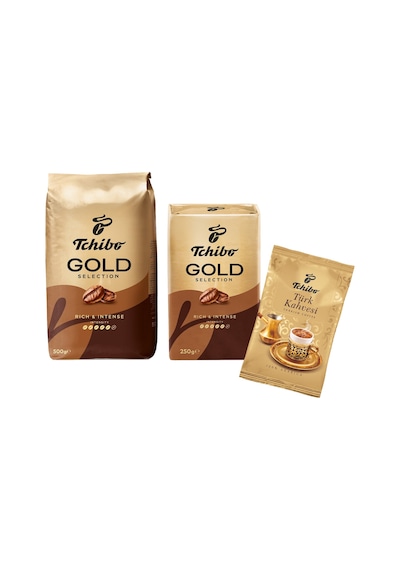 Tchibo Gold Selection Çekirdek - Filtre - Türk Kahvesi 3 Lü Set Çözünebilir