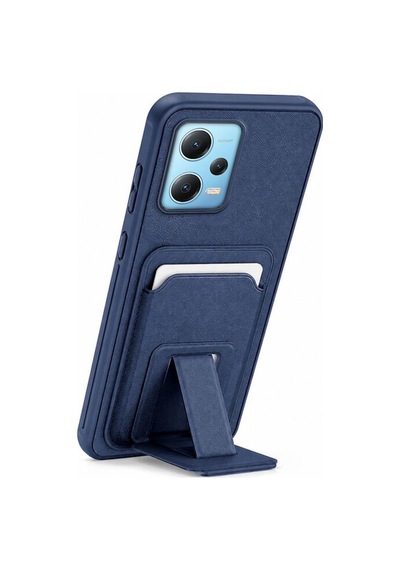 Xiaomi Redmi Note 12 Pro 5g Uyumlu Kılıf Flexstand Kartlıklı Silikon Kılıf Lacivert