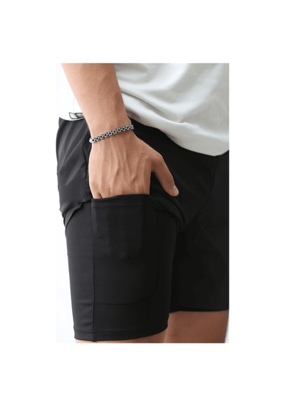 Nature The Brand Unisex Gym Ve Fitness Astarlı Taytlı Şort / Gizli Cep Detaylı Antrasit