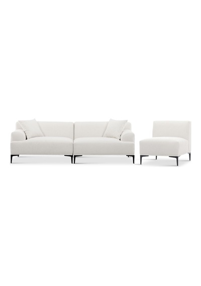 New York Premium Üçlü Modül Koltuk 3l+1+3r , Harmony, Comfort Plus , Ofis Salon Ve Oturma Odası Kırık Beyaz