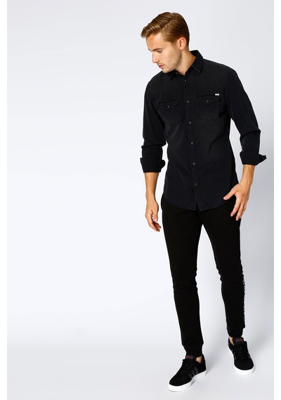 Jack & Jones Erkek Kot Gömlek - 12138115 Siyah