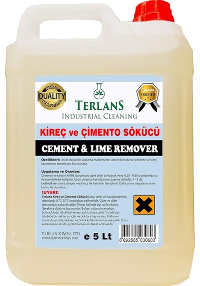 Terlans İnşaat Sonrası Harç Çimento Temizleyici Ve Kireç Sökücü 5 Kg Cement Lime Remover