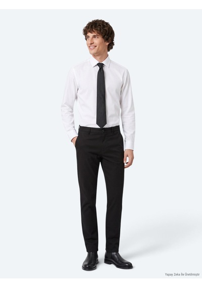 Kip Siyah Düz Dokuma Jogging Fit Casual Pantolon Siyah -