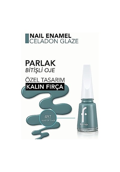 Klasik Parlak Bitişli Yüksek Pigmentli Oje -nail Enamel- 497 Celadon Glaze New- 8682536036313