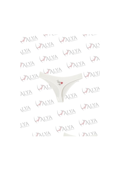 Alya Underwear Yeni Yıl Temalı Baskılı String, Kırmızı Tanga Külot Aşk Tanrısı Tekli Paket Beyaz Km Baskılı