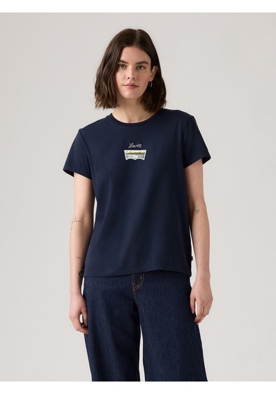 Levi's Kadın Bisiklet Yaka Desenli Lacivert T-shirt - 17369-3156