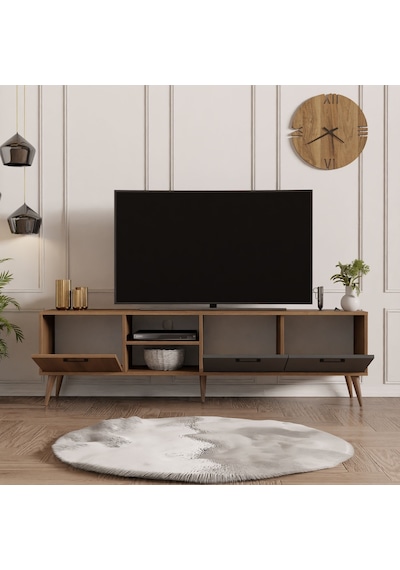Mezza 1581 Exxen 180 Cm (AHŞAP AYAKLI) Tv Ünitesi Ürgüp - Antrasit Mezza 1581 Exxen 180 Cm (AHŞAP AYAKLI) Tv Ünitesi Ürgüp - Antrasit