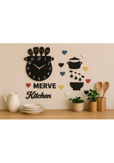 Mutfak Duvar Süsü Kişiye Özel Şık Ve Modern No 016 Siyah