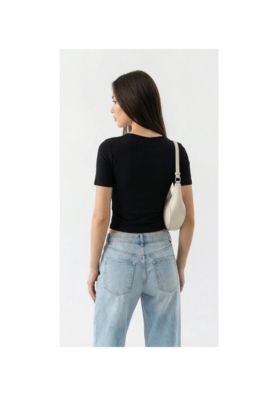 Dıanna Kadın Siyah V Yaka Basic T-shirt Günlük Esnek Kumaş Kısa Kollu T-shirt Çok Renkli