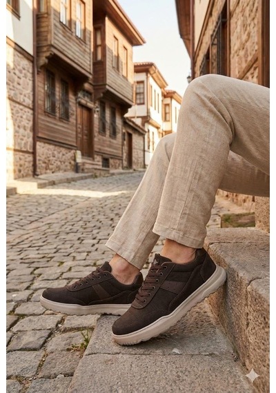 Fort 0226 Dks Keten Rahat Hafif Sneaker Erkek Ayakkabı Kahve