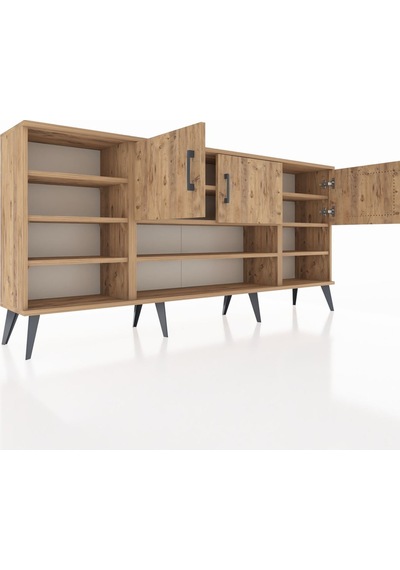 Arges Konsol 9 Raflı 3 Kapaklı 176x30x83 Çam-çam/çam Çam/çam Arges Konsol 9 Raflı 3 Kapaklı 176x30x83 Çam-çam/çam Çam/çam