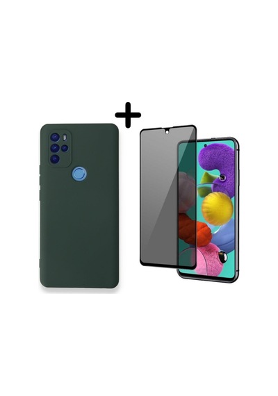 Omix X300 Lansman Içi Kadife Telefon Kılıfı Ve Hayalet Tam Kaplayan Cam Ekran Koruyucu Col179508-koyu Yeşil