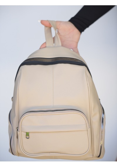 Jara Bag Frida Kadın Sırt Çantası Şık, Yumuşak Dokulu Ve 5 Bölmeli Vizon