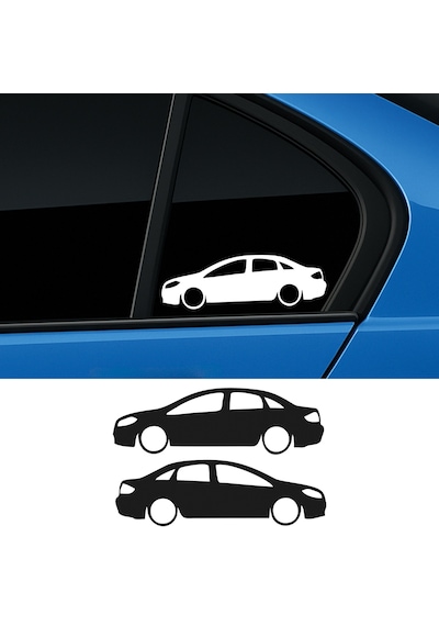 5 Adet Fiat Linea Basık Oto Sticker - Kelebek Cam Sticker 15x5 Cm