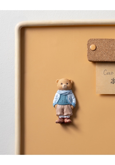 Madame Coco Voir Bear Magnet - Bej/mavi - 4x8 Cm 8684427186961 Ekru