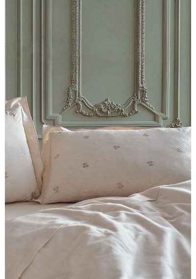 Doqu Home Rosabelle Keten Nevresim Takımı Çift Canvas Ekru
