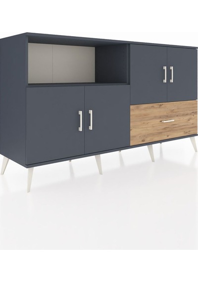Hyperion Konsol 4 Raflı Tek Çekmeceli 4 Kapaklı 176x44x99 Antrasit-antrasit/çam Antrasıt/antrasıt - Antrasıt Hyperion Konsol 4 Raflı Tek Çekmeceli 4 Kapaklı 176x44x99 Antrasit-antrasit/çam Antrasıt/antrasıt - Antrasıt