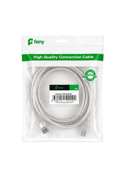 Feny Fn-af3003 Usb2.0 Am-af Şeffaf Uzatma Kablosu 3m