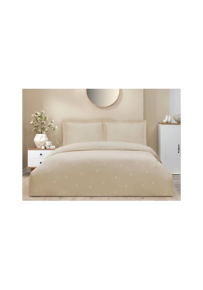 Özdilek Çift Kişilik Ranforce Nevresim Takımı Daisy Pure Bej Çok Renkli