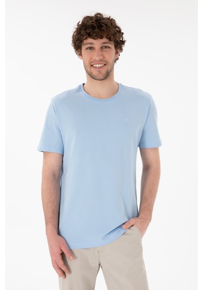 U.S. Polo Assn. Erkek Regular Fit Bisiklet Yaka Mavi Basic Tişört 50305924-VR003