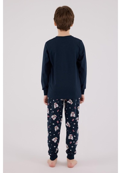 Rolypoly Erkek Çocuk Uzun Kol Pijama Takım Lacivert-1744 Lacivert