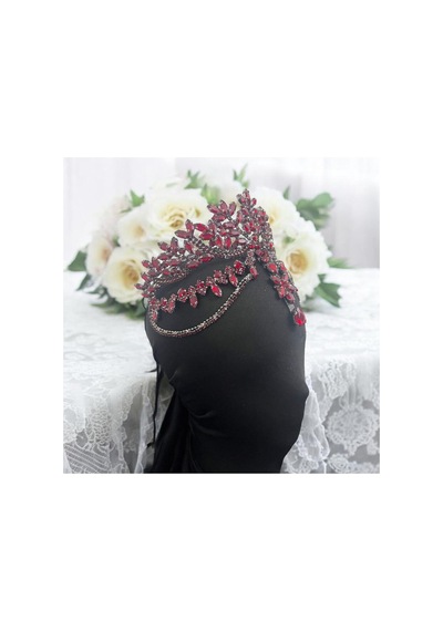 Alınlıklı Gelin,kına,nişan,söz,after,bride,party Taç Bordo - 729058635 Bordo