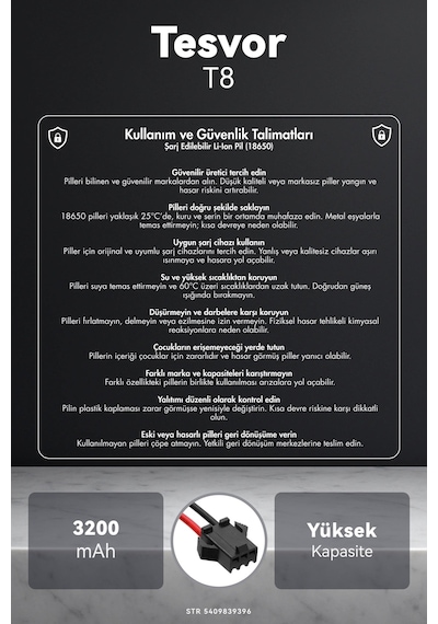 Tesvor T8 3200mah Robot Süpürge Bataryası D.k