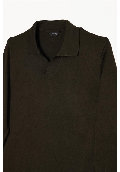 Tudors Erkek Standart Fit Normal Kesim Polo V Yaka Gri Triko Kazak-38009 Gri