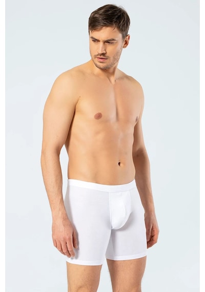 Cacharel 1336 Erkek Bel Bantlı Likralı Uzun Paçalı Boxer-beyaz Beyaz