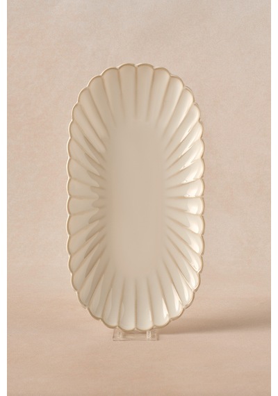 Karaca Daisy Kayık Tabak 31 Cm Krem