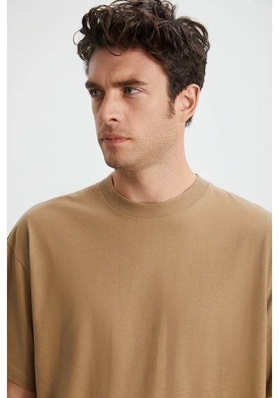 Grımelange Jett Erkek Oversize Fit %100 Organik Pamuk Kalın Dokulu Bisiklet Yakalı Vizon T-shirt Vizon Grımelange Jett Erkek Oversize Fit %100 Organik Pamuk Kalın Dokulu Bisiklet Yakalı Vizon T-shirt Vizon