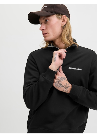 Jack & Jones Norrebro Erkek Siyah Sweatshirt 12282899-b Siyah