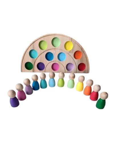 Moccotoys Peg Bebek Ve Gökkuşağı Tabla Eşleştirme 12'lii Insan Fi