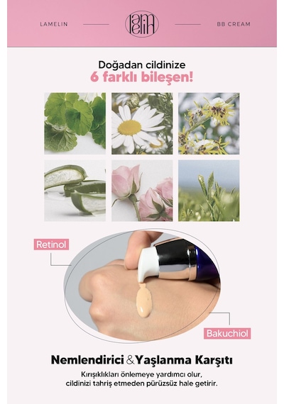 Lamelin Retinol Ve Bakuchiol Içeren Doğal Kapatıcı Parlak Bitişli Bb Krem Lamelin 50 Ml Parlak Bitiş