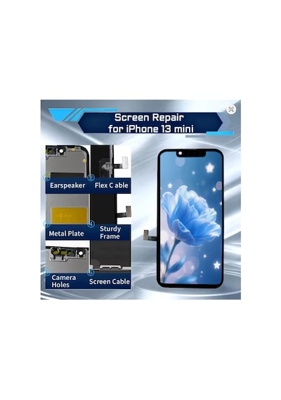 Apple iPhone Uyumlu 13 Mini A Kalite Ön Lcd Ekran Dokunmatik Sıvı Bandı Kırılmaz Tamir Seti Set