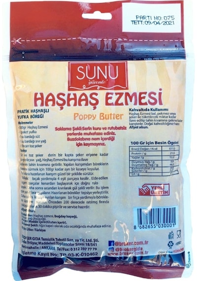 Sunu Haşhaş Ezmesi 400 G
