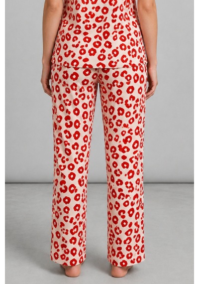 Kadın Kısa Kol Comfort Kırmızı Pijama Takımı 4725