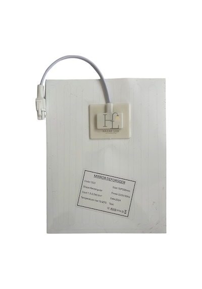 220 Volt Ayna Arkası Buğu Önleyici Rezistans Banyo Ayna Arkası Buğu Çözücü Kare 15x20 Cm Beyaz