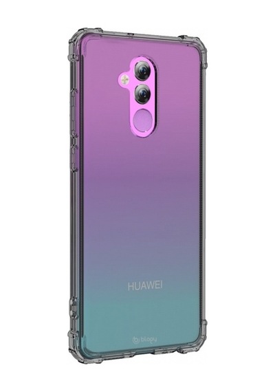 Blogy Mate 20 Lite İle Uyumlu Crystal Fit Kılıf Smoke Black