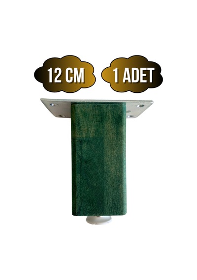 Kale Ayarlı Ahşap Ayak Mobilya Masa Ve Dolap Ayağı Yeşil Kayın/gürgen Ağacı 12cm 1 Adet Yeşil